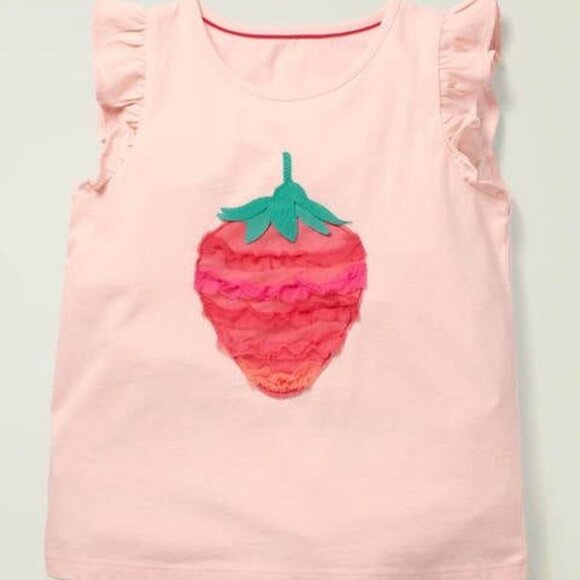 Mini Boden Strawberry tee pink 6-7 VGUC - Picture 5 of 5